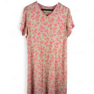 April Cornell Vintage 80s 90s Maxi Dainty Floral Dress Crochet Cottage S / M